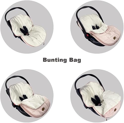 Miniatura 3 de Funda para asiento de automóvil+bolsa de banderines para asiento de automóvil integrada en 1, impermeable, anti-frío, para invierno, cochecito,