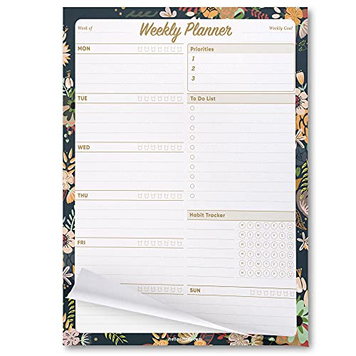 Organisateur hebdomadaire 52 feuilles bloc-notes de bureau sans date 20x25.5cm