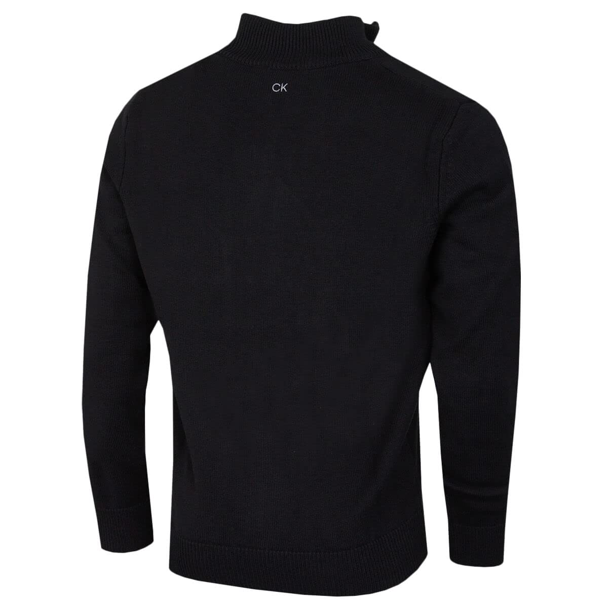 Calvin Klein Uomo Knit Cotton 1/2 Zip Golf CK Top Maglione - Nero/Rosso - L