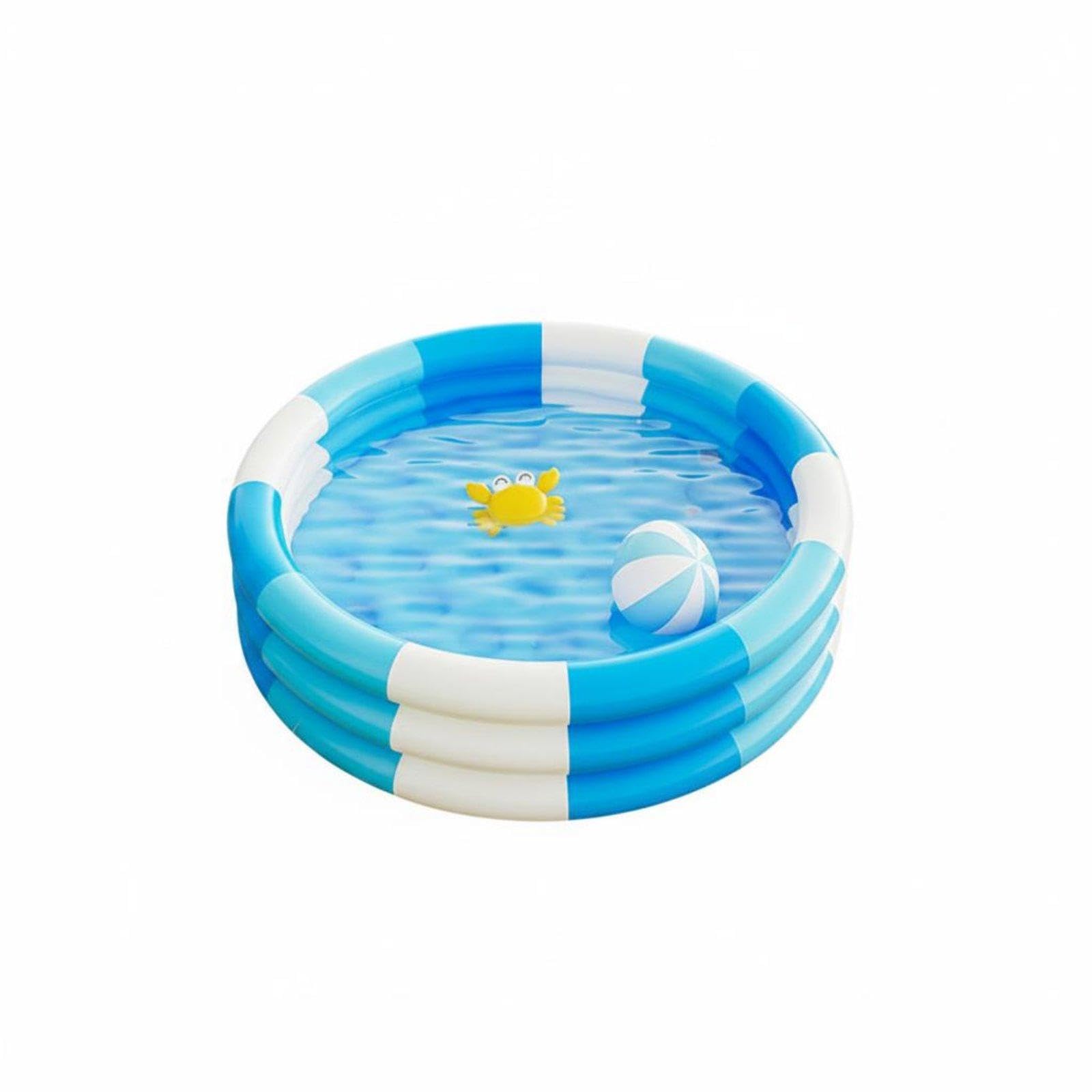 Three-Tiered Kiddie Flat-Bottomed Basin Bottom Raised Inflatable Ringed Pool Wide Rim Kids Product for Children, Home, Family 110 Three Ring - Inflatable & Kid Pools | Sw-image-34
