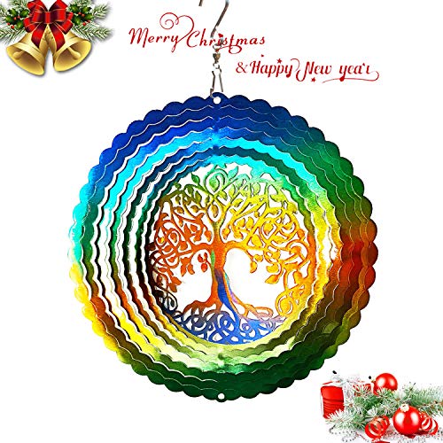 Fonmy Stainless Steel Wind Spinner Worth Gift Indoor Outdoor Garden Decoration Crafts Ornaments,6 Inch Multi Color Tree Of Life Wind Spinners #TOP1