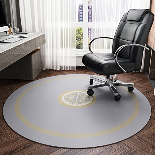 Round Office Chair Mat, Heavy Duty Leather Floor Mats For Computer Desk, Under Desk Rug, Multi-Purpose Hard Floor Protector For Home And Office (Gray,60Cm(24In)) #TOP21