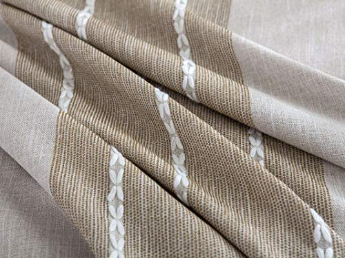 Nappe coton lavable à rayures café pour protéger et décorer la table