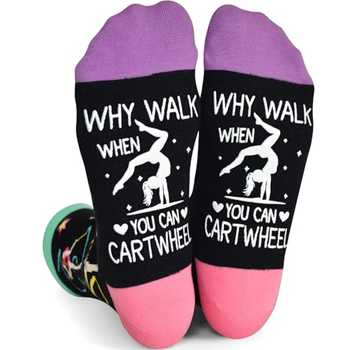 GOLIN Funny Gymnastic Gifts for Women Girls Gymnastic Socks Inspirational Birthday Gifts for Gymnasts Coach Sports Lovers