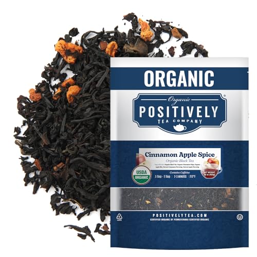 Image of Organic Positively Tea Company, Cinnamon Apple Spice Black Tea, Loose Leaf, 16 Ounce