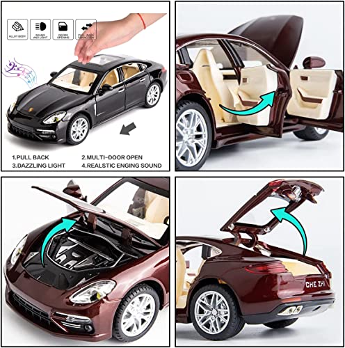 Image of Magicwand 1:24 Scale Die-Cast Porrsche Panamerra Model Car with Lights & Music【Pack of 1 】【Colors as Per Stock】