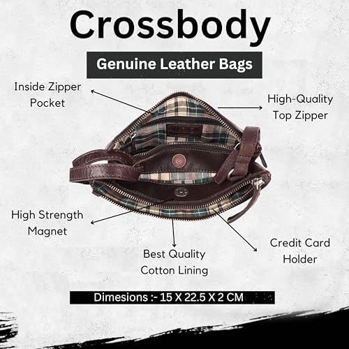 9 inch Genuine Leather Crossbody Sling Bags for Women, Trendy Casual Office Bag with Adjustable Strap4