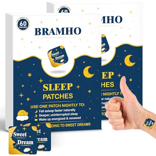 BRAMHO Sleep Patches for Adults with Melatonin, Magnesium and Sour Cherry Extract - Plant-Based Sleep Aid - Easy to use Suitable for Both Men and Women-2Box 120 Count -QQ1