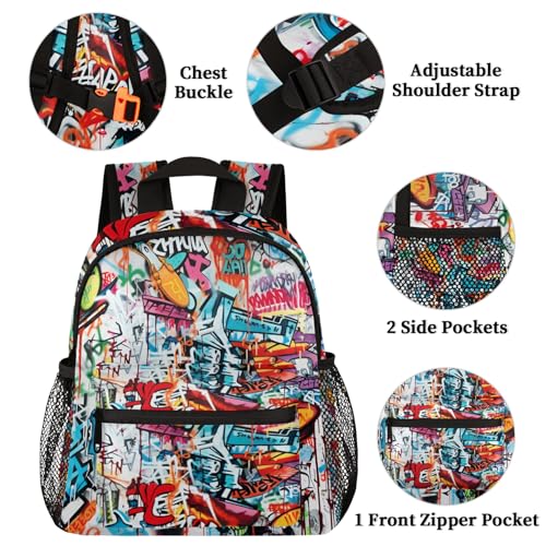 Graffiti Art Backpack Small Travel Backpacks Carry On Backpack Waterproof Lightweight Book Bags With Chest Strap Fashion Daypack for Women Men3