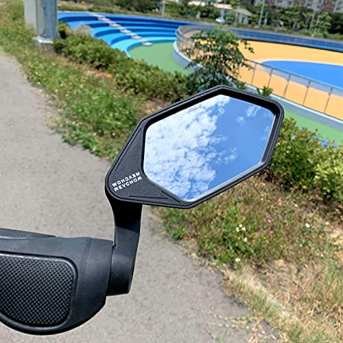 Image of New Bar End Bike Mirror, Crystal UHD Automotive Grade Glass Lens E-Bike Mirrors, Scratch Resistant, Safe Rearview Mirrors, (Silver Right Side) ME-022RS
