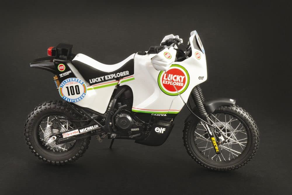 Italeri 4643Cagiva Elephant 850 Paris-Dakar 1987, scala 1:9, plastic model kit, modello in plastica da montare, modellismo, multicolore