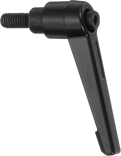 Miniatura 92 de uxcell Perillas ajustables M8 x 3.150 in, rosca macho, botón de trinquete, bloqueo rápido, perno giratorio para maquinaria de torno, color negro