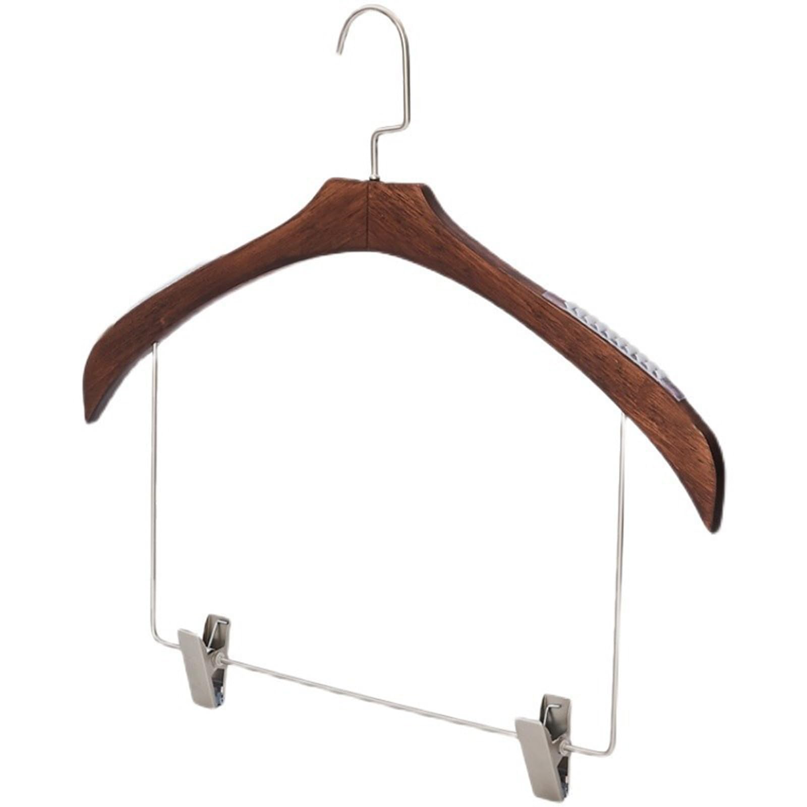 Kalttoy Multi Functional Wardrobes Hanger Set with Garment Clips Coat Rack Metal Construction Clothes Storage Solution Wooden Clothes Hanger with Metal Frame