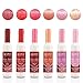 Produktbild Lipgloss-Geschenkset (6 Stück) - Weinflaschendesign - Langlebige feuchtigkeitsspendende wasserdichte Antihaft-Tasse, rotes Lippentönungsset