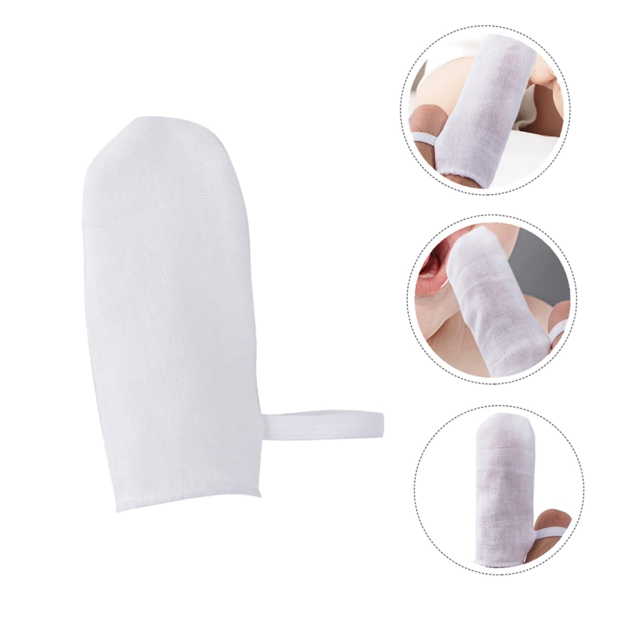 Beavorty 3 Set Da 18 Pezzi lettino per le dita di garza spazzolino bambino Denti del bambino spazzolino in garza pulizia delle macchie di latte per bambini spazzolini da denti molare bianca