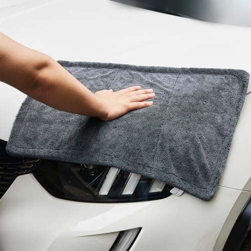 Image of Amazon Basics Microfiber Cleaning Cloth | 1200 GSM | Ultra Soft | Super Absorbent | Reusable | Pack of 1 (Grey)- 60cm X 40cm