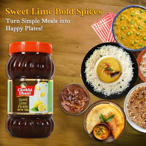 Image of Chokhi Dhani Sweet Lime Pickle Pack of 2 (1.2kg Each) | Khatta Meetha Nimbu Achar | Sweet & Sour Lemon Pickle | Oil Free | No Artificial Flavours | Traditional Indian Pickle