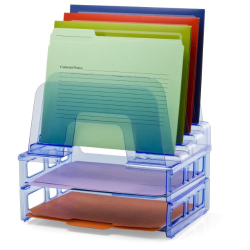 Trieur avec deux bacs à courrier Officemateoic bleu glacier pour bureau