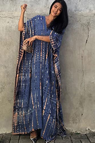 Image of Women Beachwear Long Beach Coverups Kaftan Casual Caftan Dress