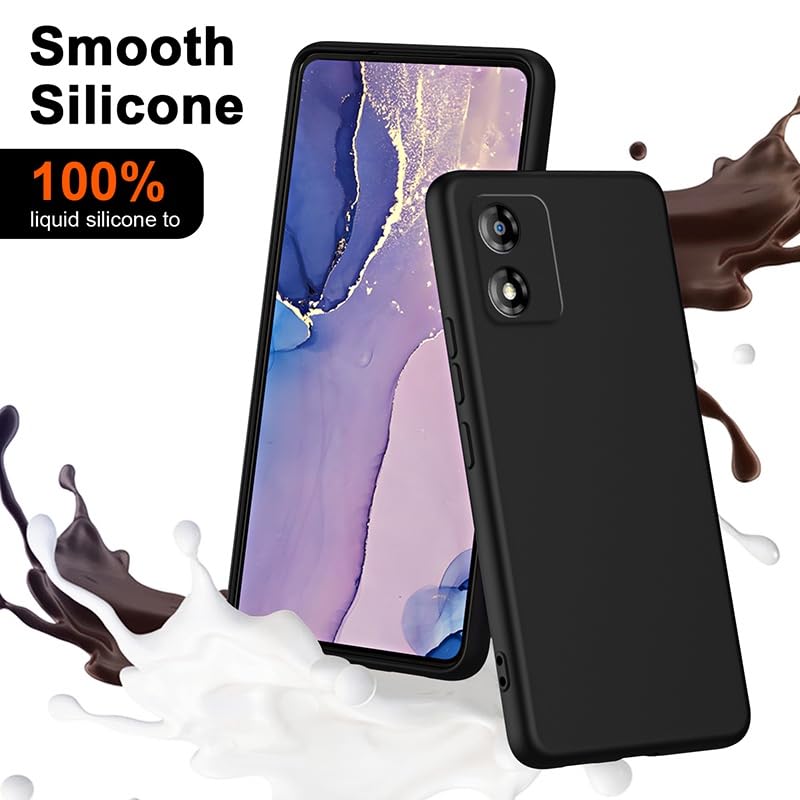 Image of Spazy Case Moto G04s Back Cover | Soft Silicone Slim Back Case Cover for Moto G04s - Black