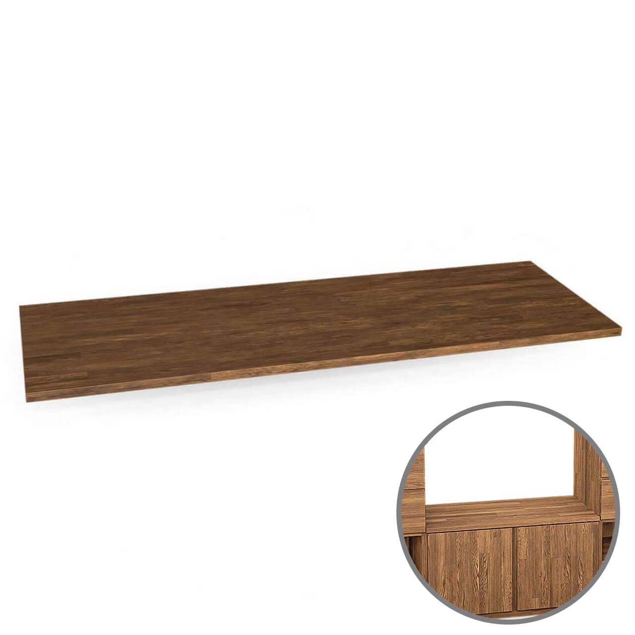 Square Massivholz 3er Abdeckplatte | für 3X Cube 40 cm in Eiche - Anschlag Links + Rechts | Zubehör für individuelles Flexibles Würfelregal | Erweiterungen für Regalsystem