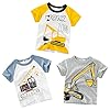 Lot de 3 T-Shirt Garçon à Manches Courtes Coton Enfants Bébé Été Cartoon Tee 1-7 Ans