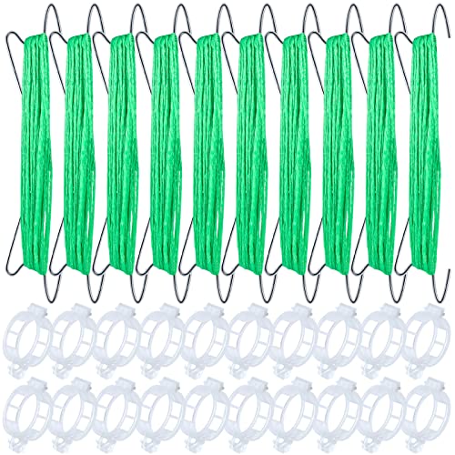 HFXXAD 30Pcs Tomato Hooks with String Tomato Support Hooks Tomato Holder Hooks & Plant Support Clips with 33.3ft Twine to Prevent Tomatoes from Pinching or Falling Off