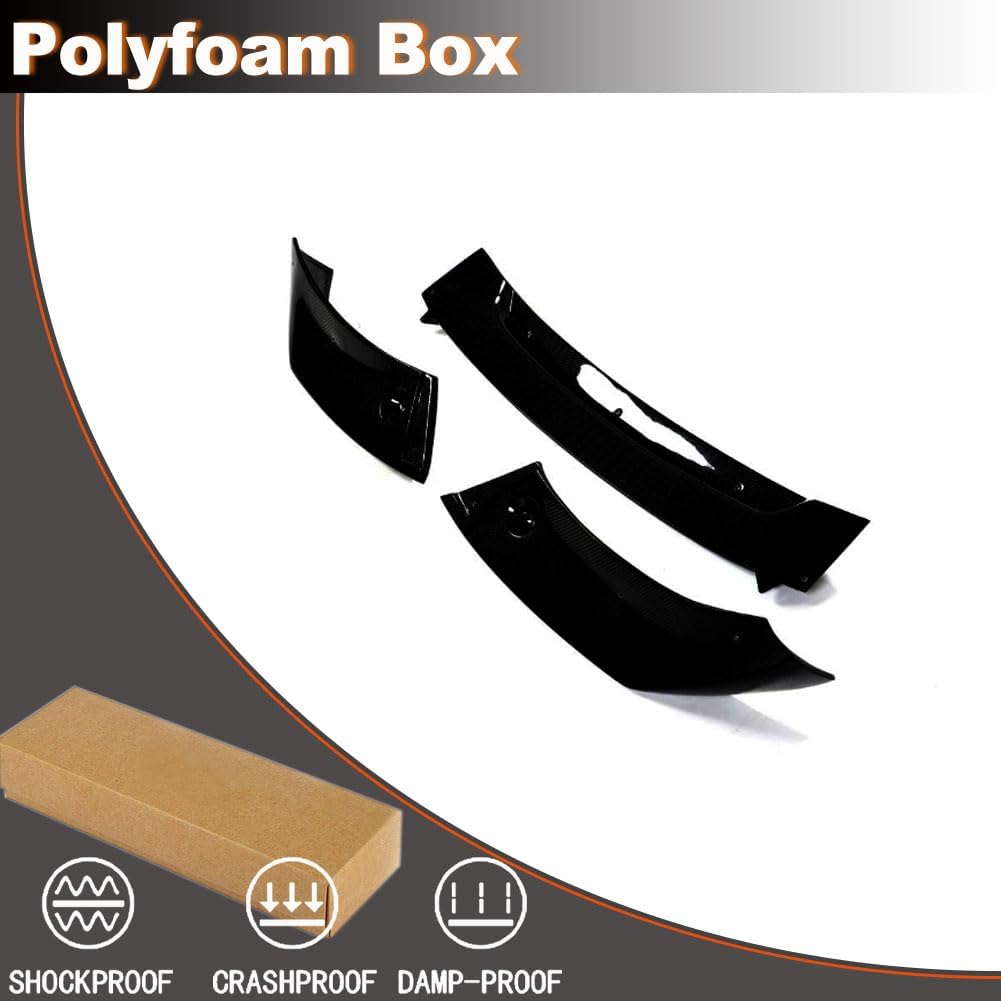Gloss Black Front Bumper Lip for BMW F16 X6 Standard Bumper 2014-2018 Fiberglass Front Chin Spoiler Splitter Protector (3PCS)