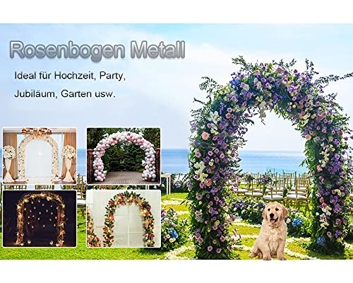 Arco da giardino in metallo resistente per piante rampicanti, pergolato tubolare resistente, perfetto per rose e decorazioni esterne