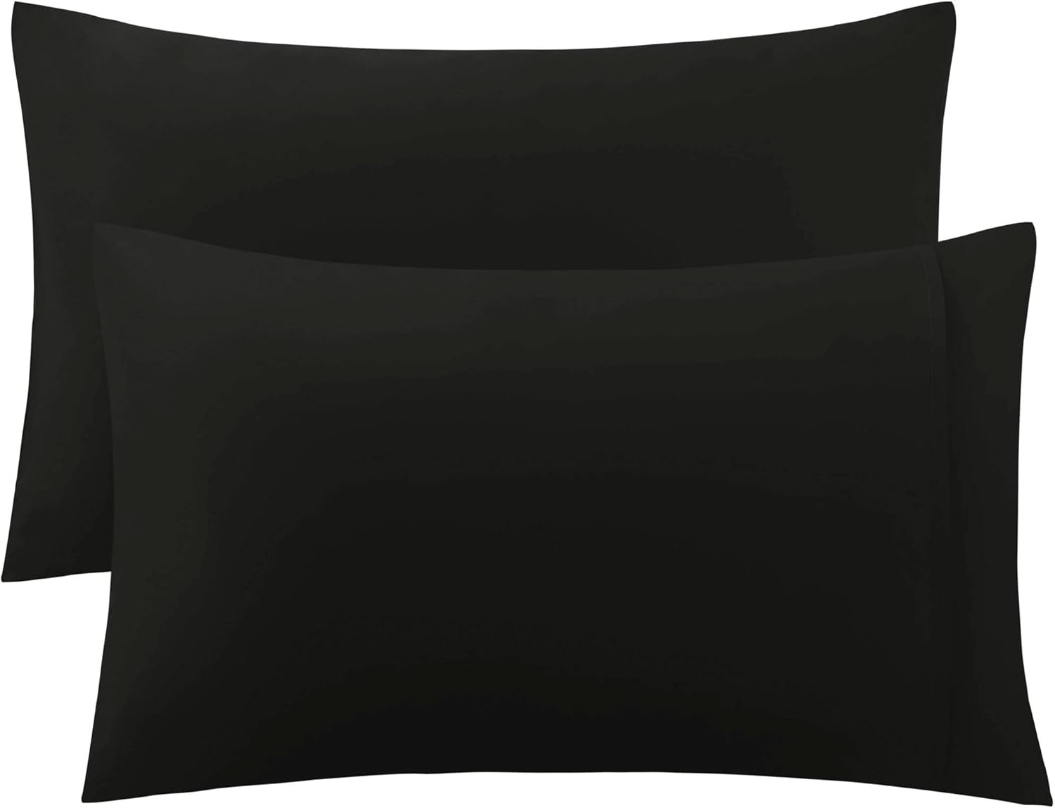 uxcell Pillow Cases Covers Home Room Pillowcases with Envelope Closure Housewife Egyptian Cotton 250 Thread Count Set of 2 King(20"x36") Black