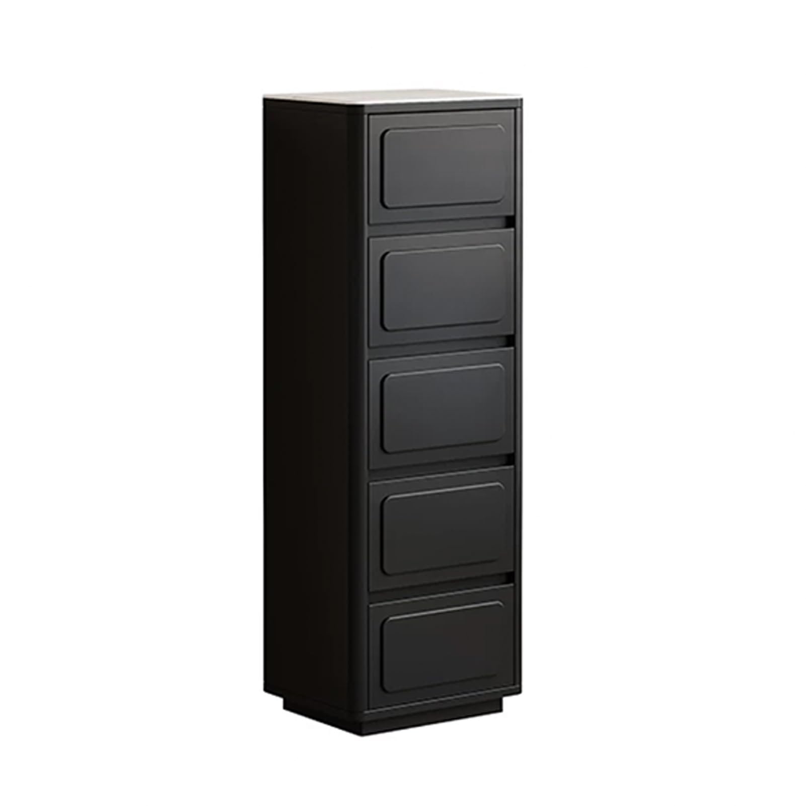 Aufbewahrungsschrank, Kommode, Schwarze Schubladenschrank, Holz Kommode, Mit Schiefertischplatte, Schubladenschrank Schmal, for Wohnzimmer, Eingangsbereich, Flur(5 Drawers Length 40cm)