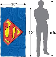 Vista 6 de LOGOVISION Toalla de playa con logotipo clásico de Superman, con licencia oficial, 30 x 60 pulgadas