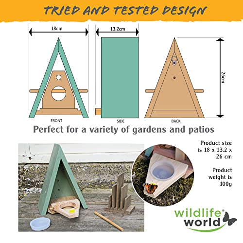 Wildlife World Butterfly House and Feeder - Natural Habitat to Attract Butterflies to Your Garden (Blue) - Image 6