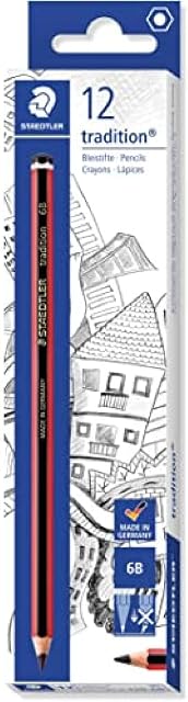 STAEDTLER 110-6B Tradition Graphite Pencil for Drawing & Sketching - 6B (Box of 12)