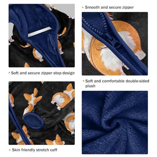 CHIFIGNO Cute Dogs Black Toddler Snow Jacket, Toddler Boy Hooded Jacket Warm for Fall Winter Spring 3T3