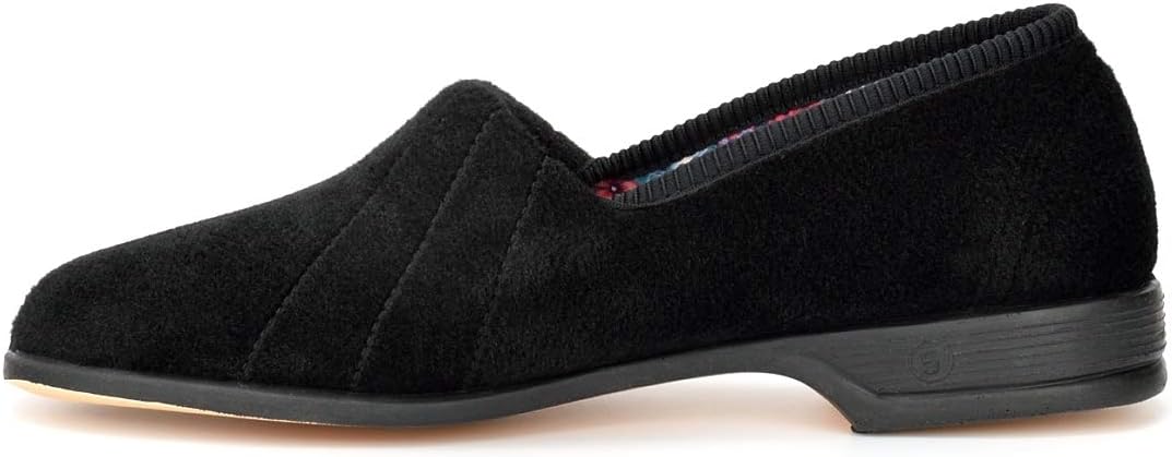 Sleepers Womens/Ladies Audrey III Roll Top Velour Slippers (10 US) (Black)