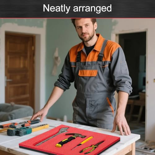 ECRIZA 4 StüCk 40×30×2.5cm Schaumstoffeinlage Werkzeug,Precision Defined Werkzeugkisten-Schaumstoff,Multilayer Schaumstoff,Werkzeug Kamerakoffer Werkzeugkoffer Schaumstoffplatte