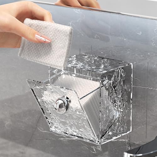 SITAKEGS Acryl Qtip Halter Organizer, Wand montiert Make-up Baumwolle Aufbewahrungsbox, selbstklebende kleine Badezimmer Wand Veranstalter für Wattestäbchen Make-up Pads Haar Clips Haargummis