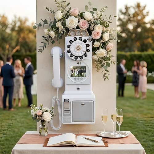 Image of Video & Audio Guest Book Wedding Phone Guestbook Creative Easy to Use & Fun Engagements Anniversaries Baby Showers Graduation (Black)