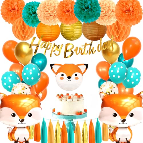Regendeko Happy Birthday Fuchs Kindergeburtstag Deko Party Deko Waldtiere Geburtstag Deko Kindergeburtstag Deko Jungen