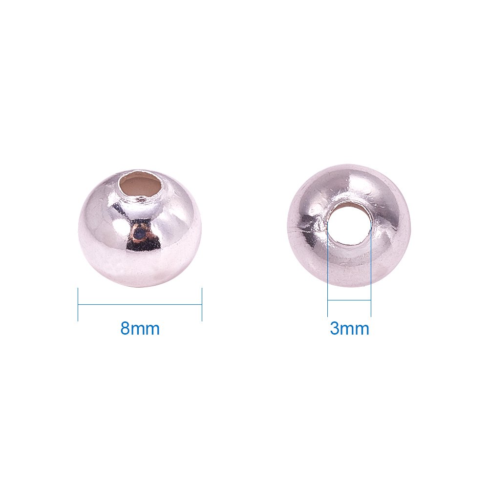 PH PandaHall 60 Stück Edelstahl-Schieberperlen, 8 Mm Bunte Abstandshalter Mit Gummikern Für Armbänder & Halsketten
