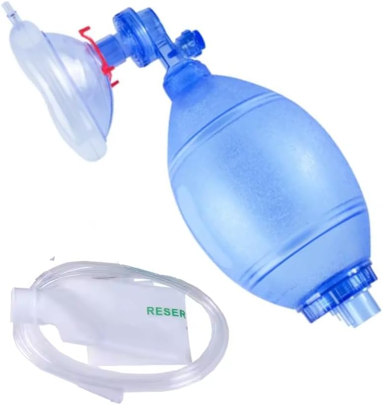 Adult/Child CPR Manual Resuscitation Training Kit - Includes 1 Adult/Child CPR Training Mask, 1 Adult/Child Bag Valve Squeeze Bag, 1 Reservoir Bag and 1 Oxygen Line - BMV kit