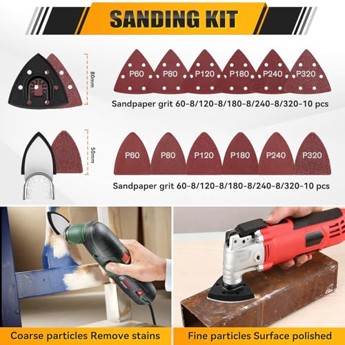 DazzBoom 135 tlg Multitool Sägeblätter, Mehrfachwerkzeug Zubehör Set für Holz Kunststoff Metall, Oszillierendes Sägeblatt Set Kompatibel mit mit Einhell Makita DTM51Z Dremel Parkside Bosch und mehr