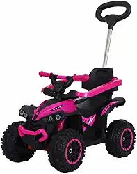 Quadriciclo Infantil com Empurrador Menino Menina Até 30Kg Multmaxx (Rosa)