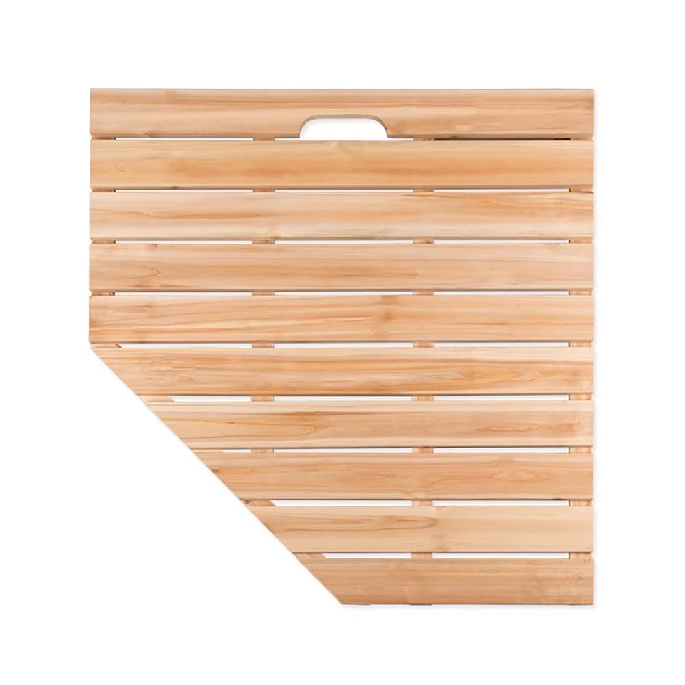 Alfombrilla de baño de madera japonesa de lujo, rejilla antideslizante de 90x90 cm estilo spa