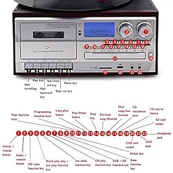 Tourne-Disque Vinyle Tourne-Disque Bluetooth à 3 Vitesses entraîné par Courroie Tourne-disques rétro Vintage Haut… - Les Beatles, Paul McCartney, John Lennon, RIngo Starr, George Harrison Tourne-Disque Vinyle Tourne-Disque Bluetooth à 3 Vitesses entraîné par Courroie Tourne-disques rétro Vintage Haut… – Image 7