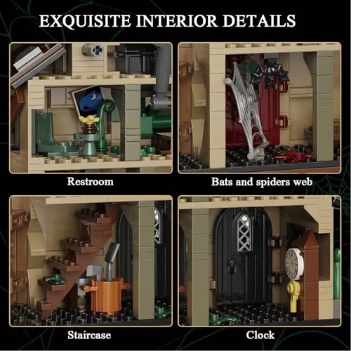 Ensemble de construction de maison hantée, ferme de fleurs d'horreur avec bouche ouverte, kit de construction gothique pour adultes, affichage d'Halloween et décoration collecteur, compatible avec – vue 3