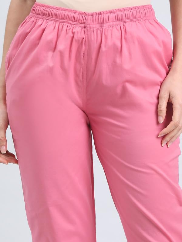 Image of GO COLORS Soft Cotton Pant Full Length for Women| Breathable, Mid Rise