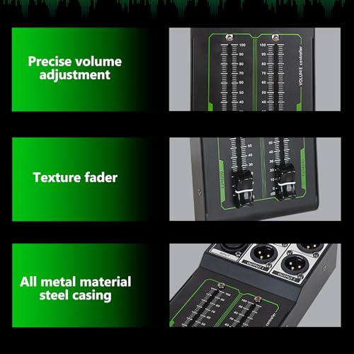 Control de volumen pasivo metal Preciso ajuste de sonido Plug and Play estéreo entrada/salida XLR compatible con DVD, tarjetas de sonido, computadoras, interfaz de audio miniatura 7