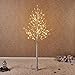 Produktbild Hairui Vorbeleuchtete Birke 180CM 128L für die Heimdekoration Weißer Weihnachtsbaum mit LED-Leuchten Warmweiß Beleuchteter Kunstbaum mit Teilweise Funkelnder Funktion Ausgang 24V Sicherheitsspannung